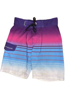Kids Gradient Purple-Pink-Blue Swim Trunks